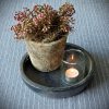 Stenen decoratieschaal grijs/bruin