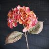 Hortensia kunsttak zachtrood/oranje, 68 cm