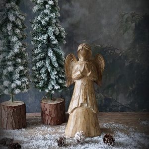 Lichtbruine staande engel, 20 cm