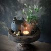 Kunst lavendel wit in stenen potje - Afbeelding 2