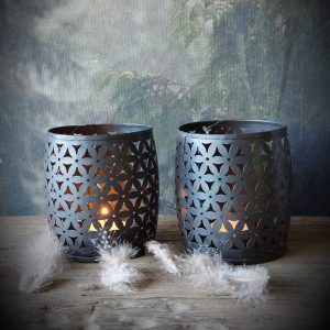 Bruin metalen windlicht