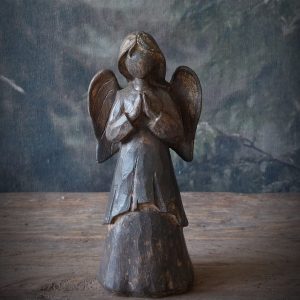 Engel taupe staand, 19 cm