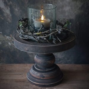 Set, bubbelglas, krans zwarte eucalyptus bes