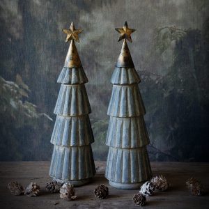 Houten kerstboom grijs ''streepjes''