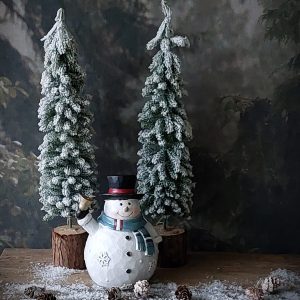 Bolle decoratie sneeuwpop met bel