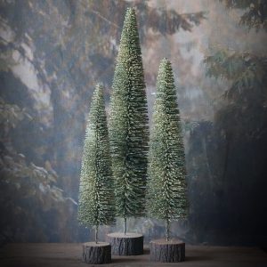 Set van drie lichtgroene kunstboompjes