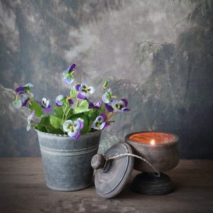 Kunst viooltjes ''purple/blue''