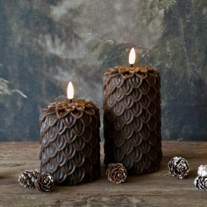 Set ''den'' wax led-kaarsen bruin